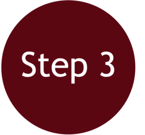 Circle with number 3, step in Southern Charm process Stage Your Home and Price